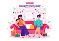 Happy Galentine\'s Day Vector Illustration on February 13th with Celebrating Women Friendship for Their Freedom