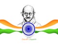 Happy Gandhi Jayanti background with Indian tricolor flag