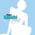 Happy Gandhi Jayanti Banner Mahatma Gandhi Birthday Wishing Template Illustration