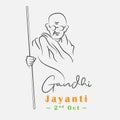 Happy Gandhi Jayanti, 2nd Oct, Sketch poster, vector illustration Royalty Free Stock Photo