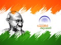 Happy Gandhi Jayanti tricolor flag background