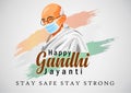 Happy gandhi jayanti vector illustration. covid19, corona virus concept