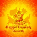 Happy Ganesh Chaturthi background in Indian art style Royalty Free Stock Photo