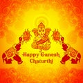 Happy Ganesh Chaturthi background in Indian art style Royalty Free Stock Photo