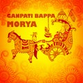 Happy Ganesh Chaturthi background in Indian art style Royalty Free Stock Photo