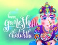 Happy ganesh chaturthi beautiful greeting card or poster Royalty Free Stock Photo