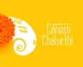 happy ganesh chaturthi festival background with beautiful flower vector illustration Royalty Free Stock Photo