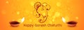 Happy ganesh chaturthi festival banner with diya Royalty Free Stock Photo