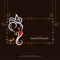 Happy Ganesh Chaturthi festival decorative frame background Royalty Free Stock Photo