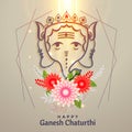 Happy ganesh chaturthi festival greeting with flower decoration Royalty Free Stock Photo