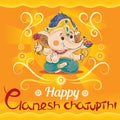 Happy Ganesh Chaturthi greeting card Royalty Free Stock Photo