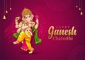 Happy Ganesh Chaturthi greetings. vector illustration design Royalty Free Stock Photo