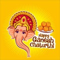 Happy ganesh chaturthi lord ganesha vector illustration