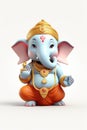 Happy Ganesh chaturthi with lovely baby Ganesha. 3d rendered little baby Ganesha. Generative Ai Royalty Free Stock Photo