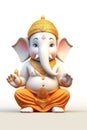 Happy Ganesh chaturthi with lovely baby Ganesha. 3d rendered little baby Ganesha. Generative Ai Royalty Free Stock Photo