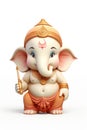 Happy Ganesh chaturthi with lovely baby Ganesha. 3d rendered little baby Ganesha. Generative Ai Royalty Free Stock Photo