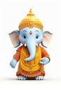 Happy Ganesh chaturthi with lovely baby Ganesha. 3d rendered little baby Ganesha. Generative Ai Royalty Free Stock Photo