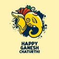 Happy ganesh chaturthi stylish festival card design Royalty Free Stock Photo