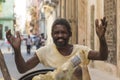 Happy garbage worker Havana