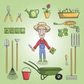 Happy gardener charactor set