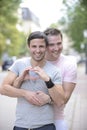 Happy gay couple outdoors Royalty Free Stock Photo