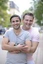 Happy gay couple outdoors Royalty Free Stock Photo