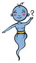 Happy genie, illustration, vector