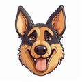 Happy German Shepherd Cartoon Sticker Royalty Free Stock Photo