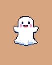 happy ghost smiling happy cute spooky pixel art element