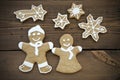 Happy Ginger Bread Couple with Stars