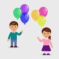 Happy girl with balloons Royalty Free Stock Photo