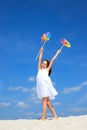 Happy girl on beach Royalty Free Stock Photo