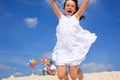 Happy girl on beach Royalty Free Stock Photo