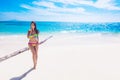 Happy girl in bikini at seaside Royalty Free Stock Photo