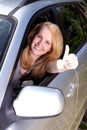 Happy girl in car Royalty Free Stock Photo