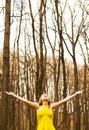 Happy girl enjoying nature