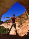 Happy girl in Grand Canyon