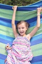 Happy girl on the hammock