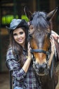 Happy girl and her horse Royalty Free Stock Photo