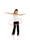 Happy girl with hula hoop Royalty Free Stock Photo