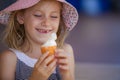 Happy girl with ice cream Royalty Free Stock Photo