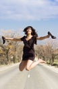 Happy girl jumping Royalty Free Stock Photo