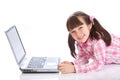 Happy girl with laptop Royalty Free Stock Photo