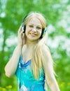 Happy girl listening music Royalty Free Stock Photo