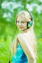 Happy girl listening music Royalty Free Stock Photo