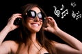 Happy girl listening music Royalty Free Stock Photo