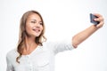 Happy girl making selfie photo Royalty Free Stock Photo