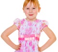 The happy girl in a pink dress Royalty Free Stock Photo