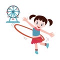 A happy girl play Hula hoop in playgroud Royalty Free Stock Photo