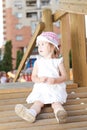 Happy girl in playground